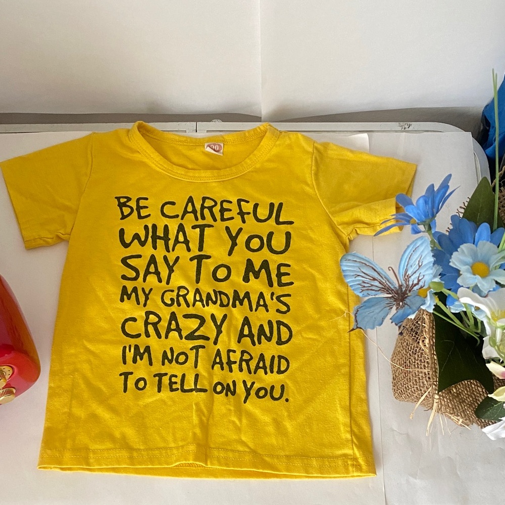 Yellow Kids T-Shirt with Fun Print